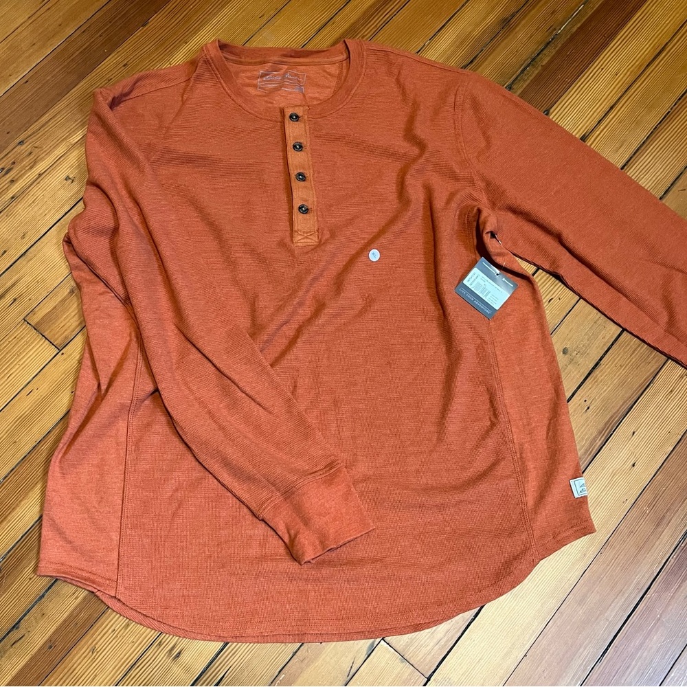 Eddie Bauer Orange Henley NWT XL